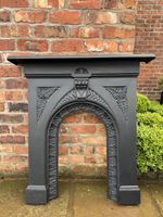 1884 Beautiful Victorian Restored Fern Antique Cast Iron Fireplace #12