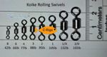 (+FREE GIFT) Koike rolling swivels (Sizes 8, 6, 4, 3, 2, 1, 1/0 and 2/0)