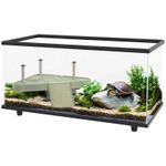 PawHut Turtle Tank 50L Glass Turtle Aquarium w/ Easy Drainage, 60 x 30 x 32cm