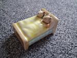 Albert Kessler Porcelain Mouse Figurine Two Mice in Bed, 1970-1980s Vintage