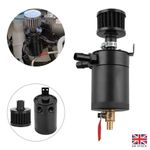 Oil Catch Breather Can Baffled Aluminum Reservoir Tank With Filter 2-Port Kit