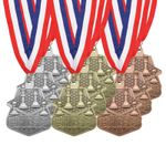 9 Pcs Chess Tournament Award Medals with Neck Ribbons, Gold/Silver/Red