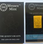 Wessex Mint Queen’s Beasts Lion of England 1/1000 oz 999 Gold Bar