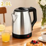 1500W Electric Kettle 2L Stainless Steel Cordless Jug Overheat Protection New UK