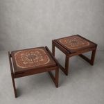 Pair of Danish Teak & Tile Bedside Tables | Mid Century Scandinavian Nightstands