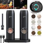 2x Rechargeable Electric Salt and Pepper Grinder Salt Mill Adjustable Coarseness