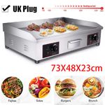 73cm Large Electric Griddle Countertop Hot Plate Bacon Grill Kitchen Commercial