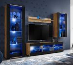 NEW Wall Unit Living Room Furniture in Matt LED Lighting Tivoli Set Medio
