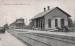 Columbia City Indiana Train Railroad Depot  to Sturgis Michigan Vtg Postcard 29A