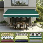 Retractable Manual Angle Adjustable Patio Garden Awning Canopy Top Fabric UK