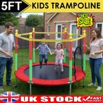 5FT Kid Trampoline With Safety Net Enclosure Children Outdoor Garden Fun Toy *