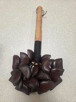 Vintage Wooden Handle African Seed Pod Shaker Rattle Percussion Instrument 34cm