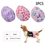 Set of 3 Washable Female Dog Puppy Pet Nappy Diapers Season Menstrual Pants