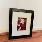 Vintage Japanese Foil Glass Portrait | Framed Kabuki Actor Artwork