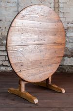 19thC. French Oak Tilt Top Vendange Wine Tasting Table (Antique)