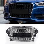 Chrome Radiator Grille RS Mesh For Audi A3 S3 8V 2013-16 Front Bumper ACC Grill