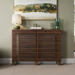 Radiator Cover Walnut Modern Horizontal Slat Shelves MDF Cabinet Shelf Medium