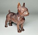 Mini Wooden Hand Carved French Bulldog Figurine Frenchie Dog Statue