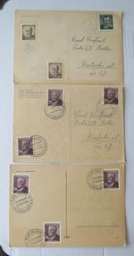 1950 Czechoslovakia covers x 3 Ceske Velenice to Praha mixed franking