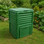 HuggleGreen Garden Compost Bin 300 Litre Green Plastic Outdoor Waste Eco Organic