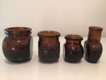 MARMITE & OXO brown jars historical food brand vintage jars set of 4 jars