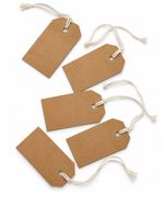 1000 Pack - 70 x 35mm Brown Buff Strung Tags