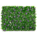 2M Artificial Hedge Flower Leaf Fence Wall Privacy Screening Trellis Garden UK