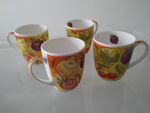 Set of 4 Funky Fruits - Wessex Collection Fine Bone China Mugs