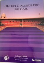 RUGBY LEAGUE PROGRAMME CHALLENGE CUP FINAL ST HELENS V WIGAN 1991 Ex Condition  