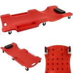 40" Car Creeper 6 Wheel Garage Mechanic Board HDPE Low Profile with Pillow 130kg