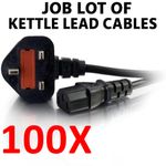 JOB LOT 10-100 Power Supply Mains Cord Kettle Lead Cable UK Adapters TV IEC C13