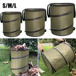 Pop-up Garden Waste Bags Lawn Garden Leaf Grass Reusable Grass Trash Can Bin