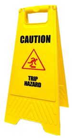 A Frame Warning Sign - ''TRIP HAZARD'' - Written On Both Sides -