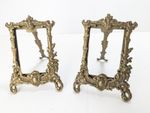 Pair Of Vintage Standing Brass Small Picture Photo frame Ornate Rococo