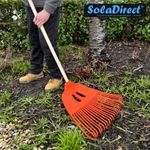 57 cm Wide Heavy Duty Plastic Rake Head Lawn Leaf Leaves Garden + 120 cm Handle