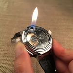 Outdoor Watch Inflatable Lighter Fashion Metal Gas Windproof Portable Open Flame