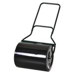 60L Steel Garden Roller Push Pull w/ Fillable Cylinder Water Rolling Drum Black