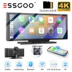 10.26" Portable 4K Touch Dash cam Car Stereo Wireless Apple Carplay Android Auto