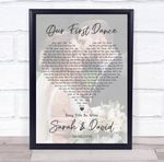 Full Page Portrait Photo First Dance Wedding Any Song Lyric Wall Art Print