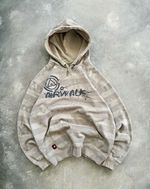 Beige and Brown Vintage Airwalk Striped Hoodie / Jumper