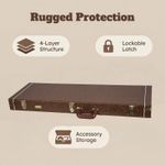 Crossrock Wooden Case for Jazzmaster/Jaguar Style Electric Guitars-Security Lock
