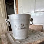 Vintage Taittinger Champagne Ice Bucket Thibaut IV Aluminium French Wine Cooler