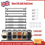 2/4PCS Spice Jar Rack Kitchen Cupboard Door Wall Storage Organiser Herb Cabinet