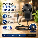 9V Power Supply UK 9v Adaptor 9v Charger 9 Volt Power Supply UK 9V 1A AC/DC PLUG