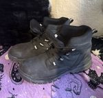 Men’s Black steel toe cap Lace-Up Ankle work Boots Padded Collar Synthetic UK 11
