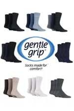3, 6 Pairs Mens Non Elastic Cotton Gentle Grip Diabetic Socks Size 6-11 11-14