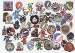 GRATEFUL DEAD 50 QUALITY VINYL STICKERS BAYOU 6 CM