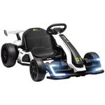 Electric Go Kart for Kids with Adjustable Seat White