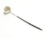 George III Sterling Silver Long Handled Shilling Coin Set Toddy Ladle Antique