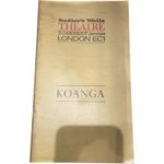 Sadler's Wells Theatre Programme Koanga Opera 1972 London Symphony